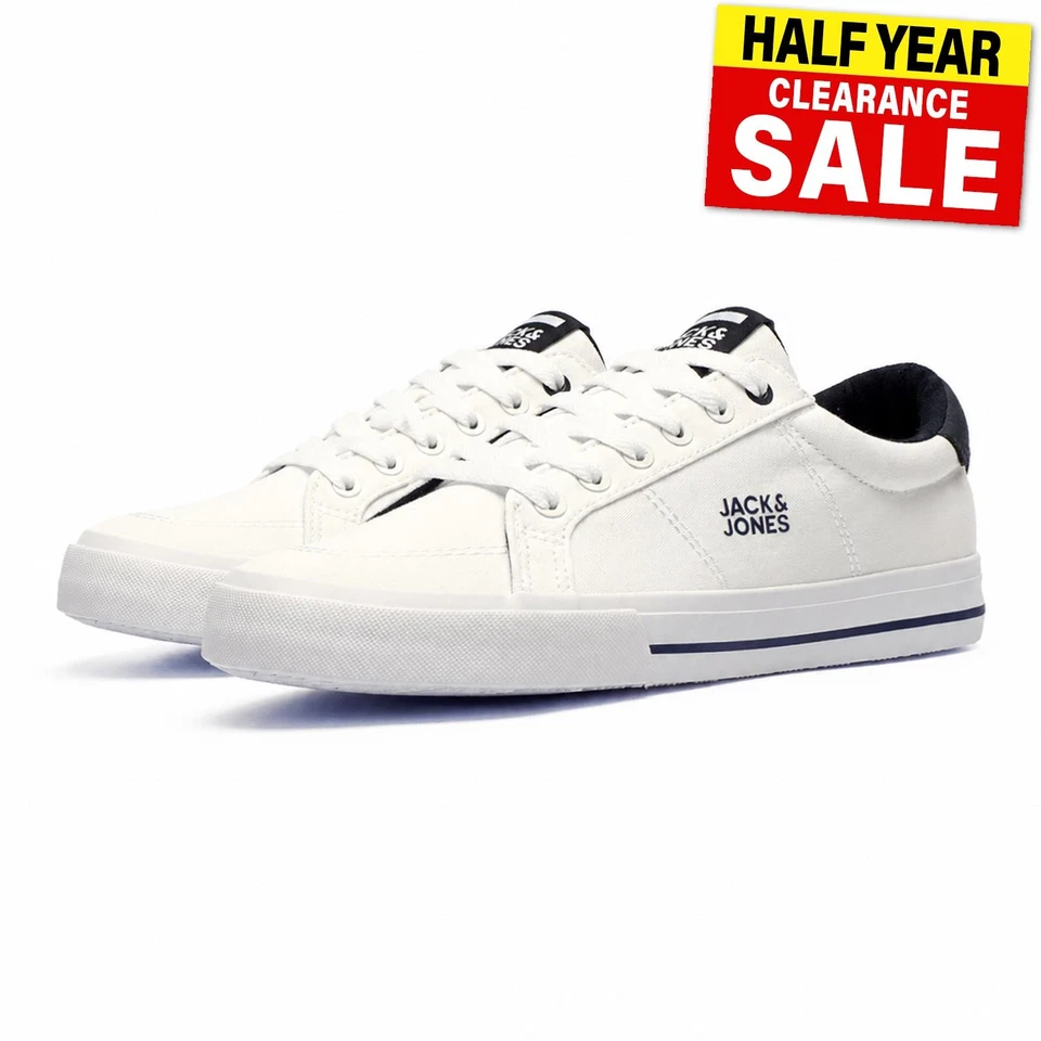 Jack & Jones Tim Mens Canvas Trainers Casual Designer Holiday Smart Plimsols
