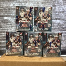 2025 Topps Chrome NFL Football Blaster Value Box - Lot Of 5 NEW In Hand
