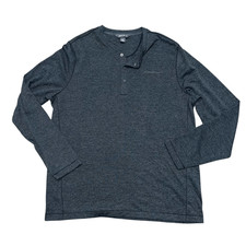 EDDIE BAUER MEN  s Grey Henley Pullover Size XL