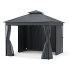 Blumfeldt Mondo Dual Pavillon 3x3 m Doppeldach Moskitonetz Vorhänge wetterfest 