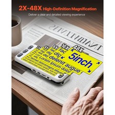 VEVOR Portable Digital Magnifier, 5-inch HD Electronic Video Magnifier for Low V