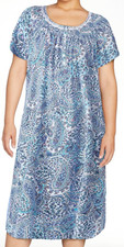 Womens Aria Nightgown Raglan Sleeve Smocked Neck-Cotton-White Paisley--S 4-6 New