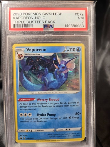 Vaporeon graded PSA 7 for sale on eBay