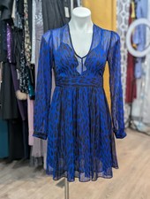 Michael Kors Blue Leopard Print Dress