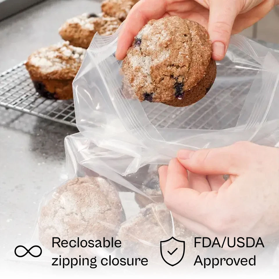 9x12 Bags Clear 2mil 4000 Reclosable White Block Poly Bag 9"x12" 2 Mil Baggies - Image 2 of 4