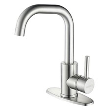 Square Bar Sink Faucet, Single Handle Bar Mixer with 3 Hole Deck Plate, Utility