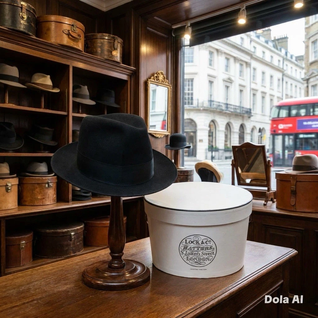 Sombrero Fedora Lock & Co Hatters London Para Hombres Negro Talla 7-M - 57 Cm PVP £295