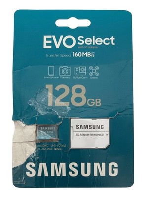Samsung  EVO Select W/SD Adapter 128GB SDXC UHS-I 4K Memory Card NEW Open Box