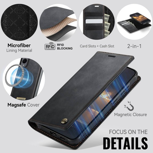 Detachable Wallet Case for Samsung Galaxy S25 S24 S23 S22 S21 S20 with Magsafe - Picture 4 of 18