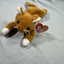 Ty Beanie Baby Nip Cat Brown White Tag 1993 white socks, tags attached