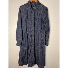 Lauren Ralph Lauren Denim Shirt Dress Wm 12 Blue Long Sleeve Midi Button Front