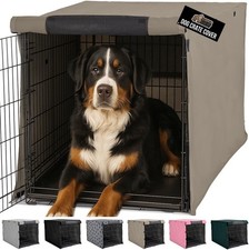 48" Dog Crate Cover Breathable Mesh Privacy Kennel Cover Taupe