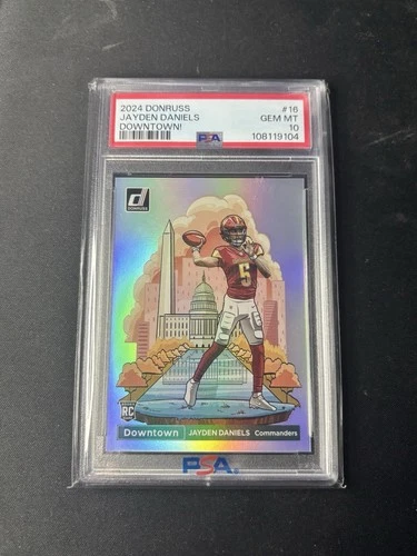 2024 Panini Donruss Jayden Daniels Rookie Downtown PSA 10