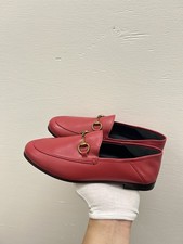 Gucci Jordaan Horsebit Loafer Size 35.5 EU 5.5 US Red Leather Slip On Flat Shoe