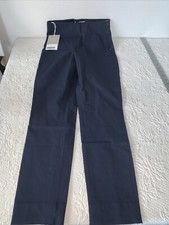 Everlane The Side-Zip Pant Womens Size 0 Stretch Cotton Blue Work Ankle Slacks