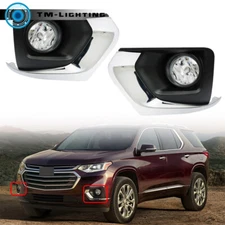 Front Fog Lights Lamps+Bezel+Harness+Switch Kits For 2018-2021 Chevy Traverse