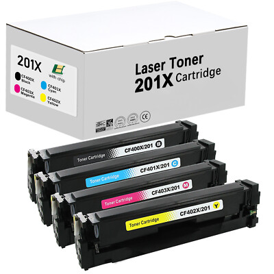 4x XXL Toner für HP 201X Color Laserjet Pro MFP M277dw M277n M252dw M277 M274n