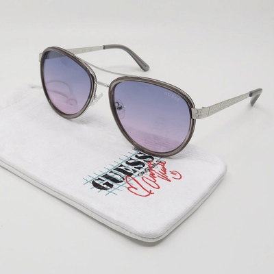 Guess New GF6188/S 20B Silver/Purple Gradient Aviator 