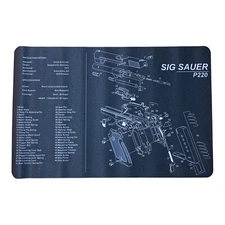 Gun Cleaning Mat Sig Sauer P220 Breakdown Schematics Parts Diagram Mouse Pad