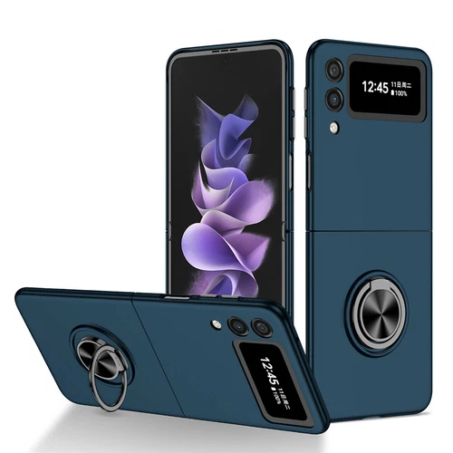 For-Samsung Galaxy Z Flip 4 3 5G Slim Matte Hard Case with Ring+Screen Protector - Picture 86 of 94