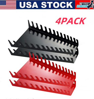 4Pack Wrench Organizer Holder Tool Box Storage Sockets Tray Rail Sorter Rack