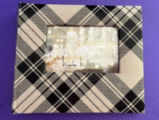New Nicole Miller Home Tan/Black Plaid Photo Album Slip In for 4x6 Photos SALE!