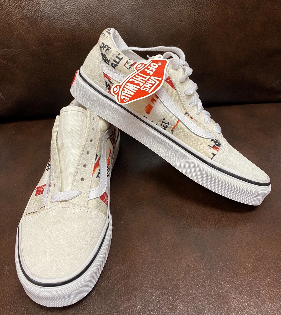 Cream old top school vans