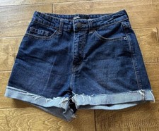 BDG Urban Outfitters High Rise Shorts Dark Wash Jean Denim Cutoff Cuff Sz 27
