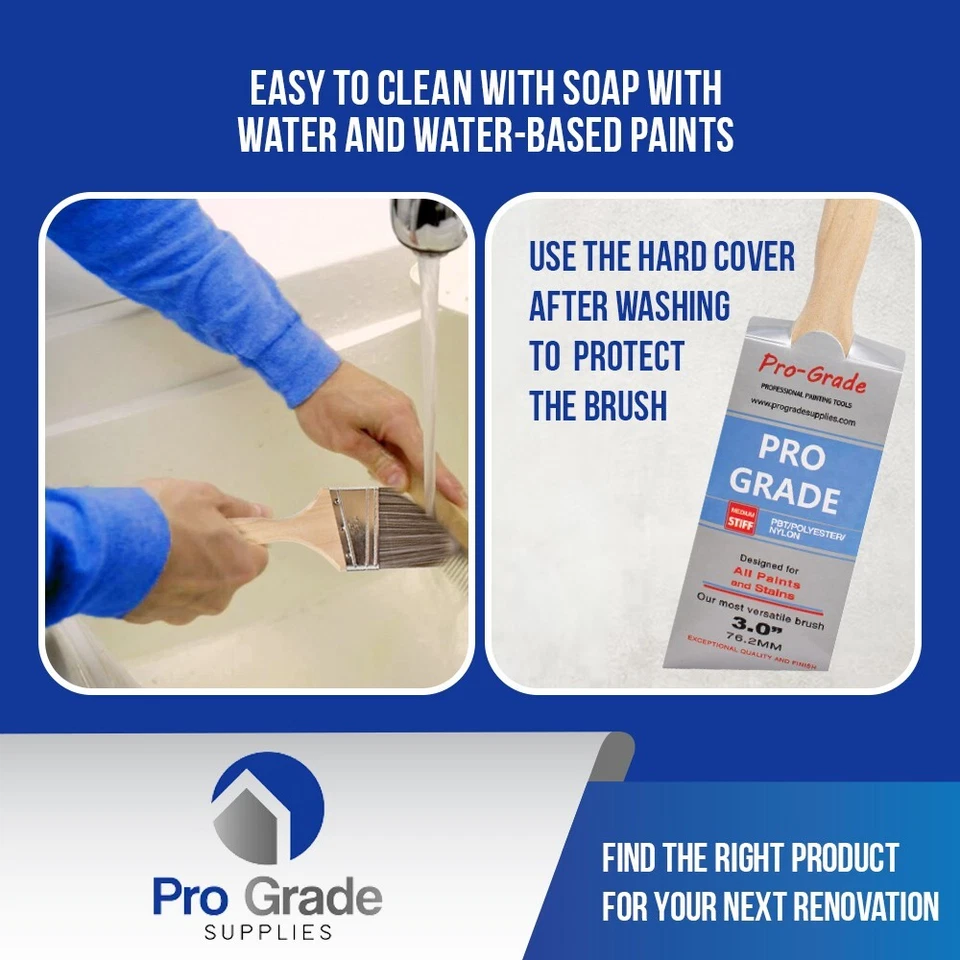 Juego de 10 pinceles de pintura para paredes y adornos de casa en ángulo para interiores y exteriores Foto 4 de 4