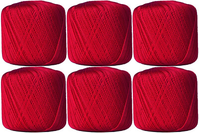 SIX PK OF COTTON CROCHET THREAD 30 COLOR OPTIONS SIZE 10 - 50G - THREADART