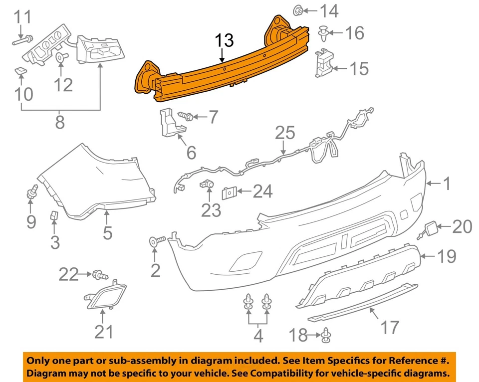 Used Rear Bumper Assembly Rear fits: 2014 Buick Encore w/o park assist w/blind s Foto 3 de 4