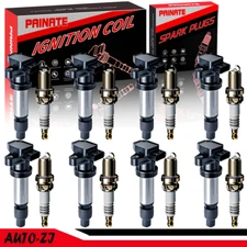 OEM 8X Ignition Coil + 8X Spark Plug For Cadillac DTS SRX STS XLR 4.4/4.6L UF564