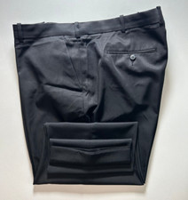 PERRY ELLIS MENS MODERN FIT BLACK FLAT FRONT DRESS PANTS 42X30