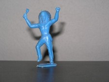 MPC Indian Chief with Bonnet and Club in Blue Plastic. 54mm Scale