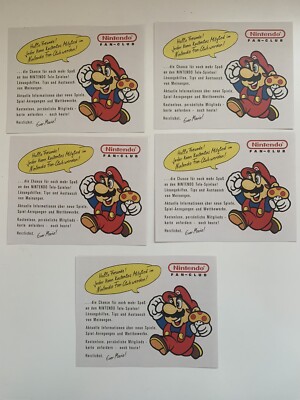 1989! 5x Orig. Fan Club Play Nintendo Entertainment System NES Postkarte Flyer