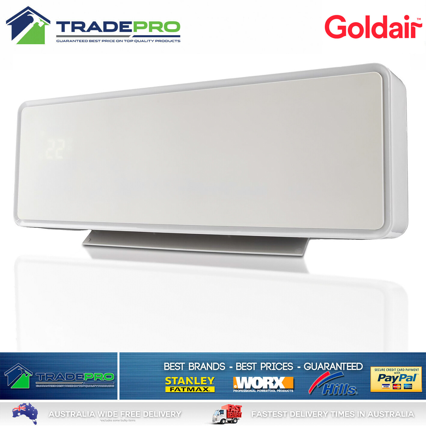 Quality Goldair® Electric Ceramic Wall Fan Heater 2000W Remote Wifi u0026amp;  Thermostat | eBay