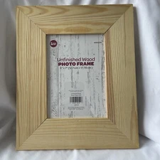 Lot Of 4 - Unfinished Thick Wood Craft Picture Frame Holds 5” x 7” Inch