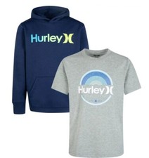 Hurley Boys' 2 Navy/Grey Pack Hoodie and Tee Set Size 10/12