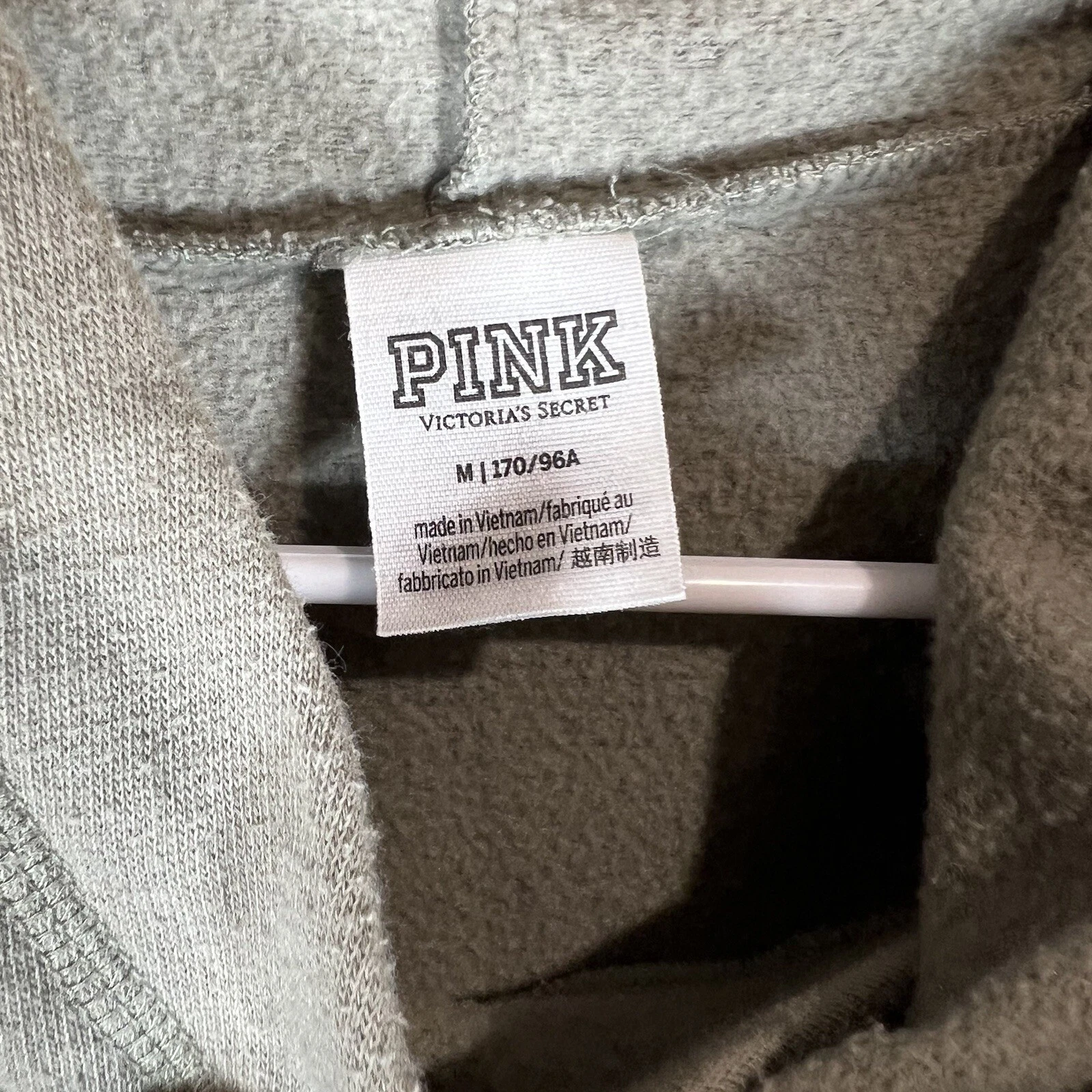 UNDERCOVER Victoria’s Secret ROSA Felpa con Cappuccio Donna Verde Maglione Manica Lunga Taglia Med