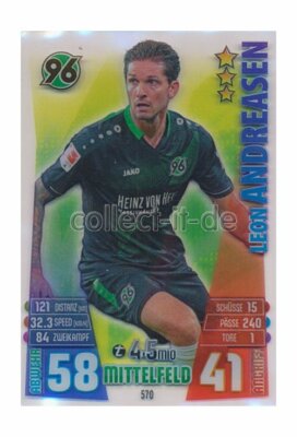 Match Attax Extra 15/16 MX-570 - Leon Andreasen - Auswärtstrikot