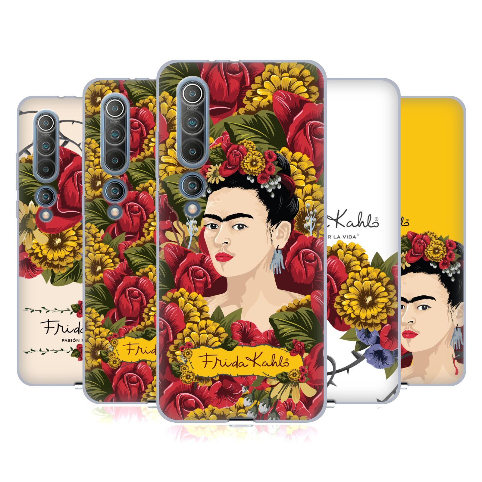 OFFICIAL FRIDA KAHLO RED FLORALS SOFT GEL CASE FOR XIAOMI PHONES