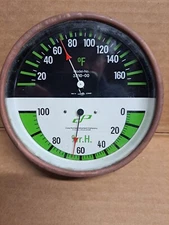 Vintage Cole-Parmer Brass Thermometer and Hygrometer Model 3310-00 - Nice !