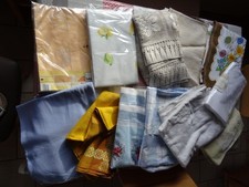 Konvolut 12 Tischdecken, Stoff, Leinen, Retro Vintage 60er / 70er Jahre