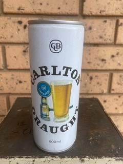 Carlton Draught Steel Beer Can 500ML 1970s 1980s Empty