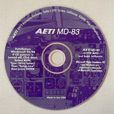 AETI MD-83 Microsoft Flight Simulator 98 Add-On CD-ROM Windows 95 98 USA