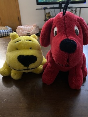 Nanco Clifford Big Red Dog Plush Stuffed Animals Lot w/ Hanging Loop Red/Yellow
