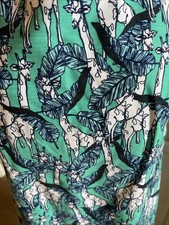 Talbots Giraffe Sheath Dress In Teal And Navy Size 16