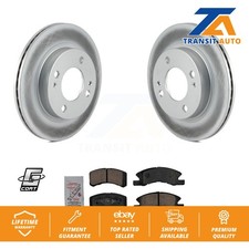 Front Coated Disc Brake Rotors & Ceramic Pad Kit For 2014-2015 Mitsubishi Mirage