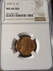 1947 S Ms66 Red Lincoln Cent NGC