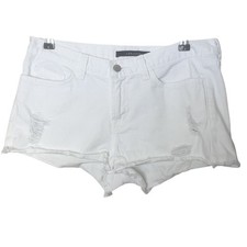 J BRAND White Distressed Cut Off Denim Shorts Women  s Sz 28 Vixen White
